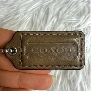 1.5" COACH Brown Fob Bag Charm Hang tag Hangtag